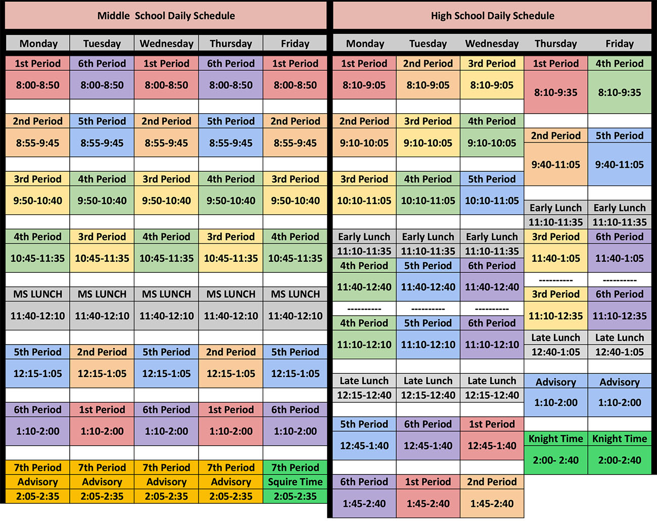 Bell Schedule